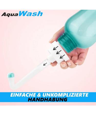 Aquawash Portable Premium Bidet - Mobile Podusche for Intimate Hygiene & Hemorrhoid Relief | 500ml Shower Solution - Buy Online on GoSupps.com