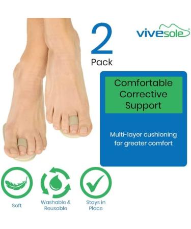 ViveSole Toe Straightener Splint Pair - Metatarsal Support for Hammer Toe Joint Alignment - Cushioned Brace for Crooked Toes - 1 Pair - Buy Online on GoSupps.com