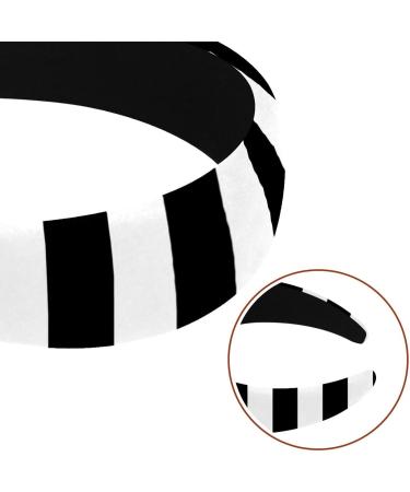 Headbands Women Hair Head Bands 2 Pieces Wide Top Turban Velvet Hair Bands Elastic Headband Modern Black White Stripes Geometric Fashion Head Wrap 2 Size Multi-colored 4 - Buy Online on GoSupps.com