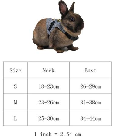 Rabbit Harness Multipurpose Adjustable Soft Pet Rabbit Walking Harness Leash Lead Gentlemanly Style Bunny Vest for Small Animal (M) - Buy Online on GoSupps.com