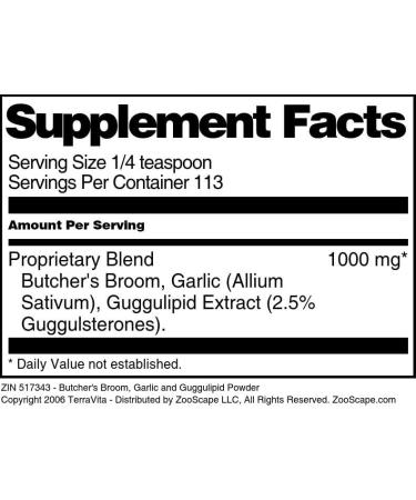 Butcher's Broom Garlic and Guggulipid Powder (4 oz ZIN: 517343) - Buy Online on GoSupps.com