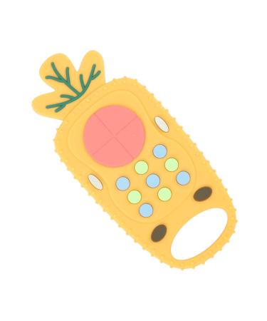 Baby Teething Toy Remote Control Teething Toy Silicone Soft Teeth Grinding Cartoon Baby Teether Chew Toy for Toddlers Boys Girls (Pineapple Model)