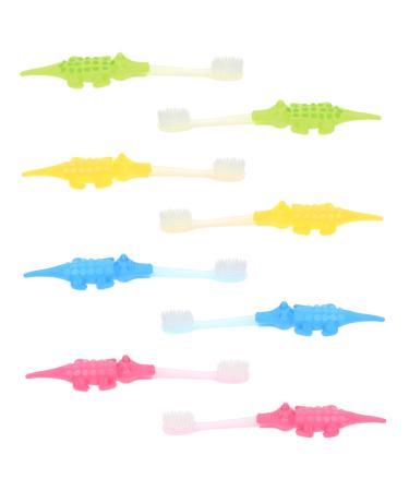 Magiclulu 8 pieces small crocodile toothbrush pretty children's tooth cleaner toddler toothbrush children's toothbrush supple bristles toothbrush children or