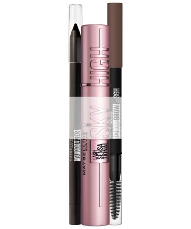 Maybelline New York Sky High Eye Makeup Kit, Hyper Easy Liner and Tattoo Brow 35H Eyebrow Pencil #07 Deep Brown