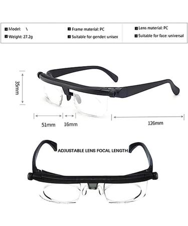 Adjustable Myopia Glasses with Adjustment Wheel | Unisex Nearsighted & Farsighted Reading Glasses - 2pc Set - Buy Online on GoSupps.com
