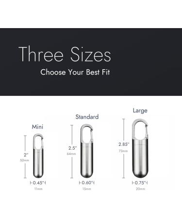 Stainless Steel Pill Holder Keychain with Carabiner Clip | Large Pill Fob for Travel & Daily Use - Buy Online on GoSupps.com