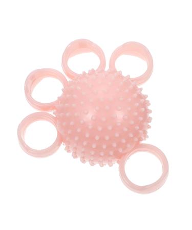 Frcolor grip household fingertip fingertips Handgiper ring grip-trainer ball handle train hand-hand joint strengthening finger coach older five fingers TPR ball for stress reduction 12x12x7cm pink