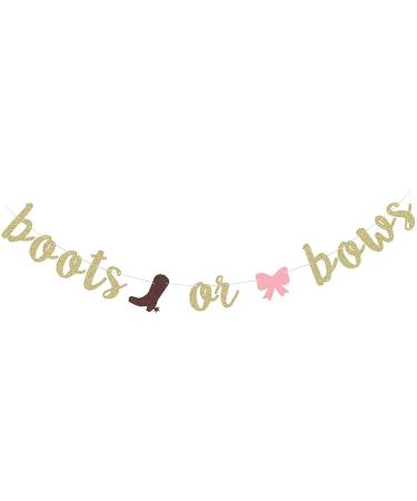 Boots or Bows Banner for Gender Reveal Party Boy or Girl Paper Garland Dessert Bar Bunting Party Supplies Backdrops
