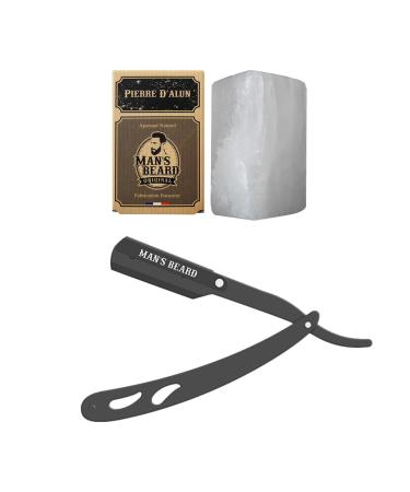 man's beard cabbage cutter in black steel duo box with blades and alum stone French brand natural