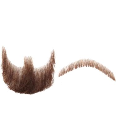 Halloween Moustache Beard Fake Mustache Face Beard for Adults Realistic Makeup Costume Lace Man Beards Brown - Buy Online on GoSupps.com
