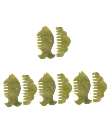 Beavorty 8 Stk Jade Kamm Massage Mass Massage Scalp Massage Backkratz Tool Haircongs from Jade Massage Kmme for the scalp Face massage devices whole body scratching rack 9x4.5cmx4pcs Grnx4Stk