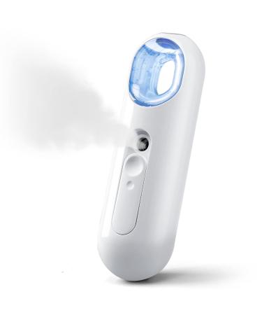 Nano Mister- Portable Facial Steamer Colorfarm Face Mister Sprayer with 25ML Water Tank, Handy Mini Atomization Cool Mist Face Moisturizing Hydrating, for Eyelash Extensions, Daily Skin Care, Makeup White