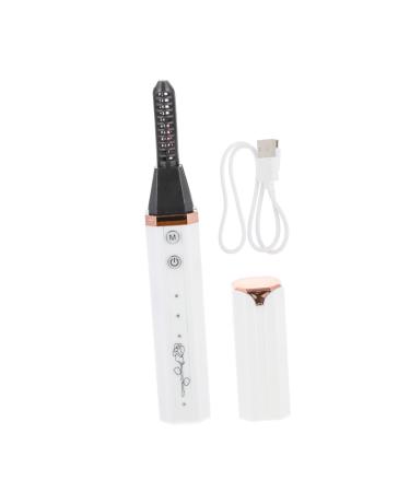 Eyelash Curler Portable Eyelash Dot Eyelash Holder Heated Eye Lash Curler Makeup Tool Beauty Tools Electric White to Rotate Abs 14.5X2.2X2.2CM