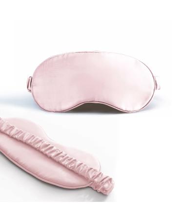 SHALALA Sleep Mask Silk Eye Mask for Sleeping-Nap Natural Mulberry Eey Cover-Blindfold-Eye Shade for Women Men Soft Comfortable Travel Eye Mask for Airplane with Elastic Strap(Pink) A-pink