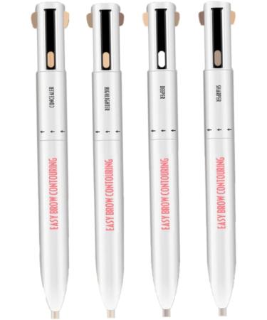 Eyebrow Pen Eyebrow Contour Pen 4 In 1 Makeup Pen Long Lasting Rotate Defining Highlighting Brow Pencil Eyebrow Colours Medium 2# Medium - Buy Online on GoSupps.com