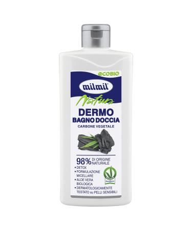 Milmil Mil Mil Dermo Natura Natural Bath Shower with Vegetable Charcoal and Aloe Vera Bath with Detox and Anti-Pollution Function Dermatologically Tested Vegan OK 500 ml