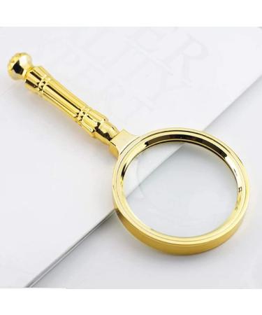 Magnifying Glasses Vision aids Retro Magnifying Glass Gold Handle Magnifying Glass Handle Hand Held Magnifying Glass Stationery Office Supplies 1PCS Better Life - Buy Online on GoSupps.com