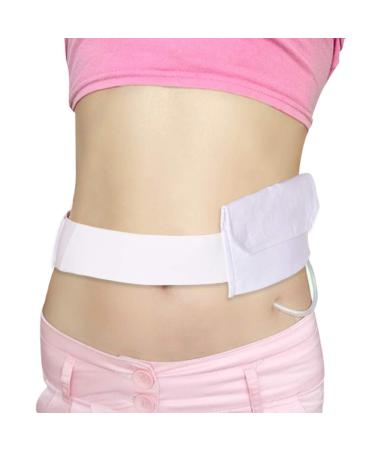 Discreet PD Belt Peritoneal Dialysis Holder Soft Cotton with Pocket Cover Adjustable for G-Tube Catheter Feeding Peg G Tube Accessories Medical Pouch Patients Adults Women Men White White(26"-39")