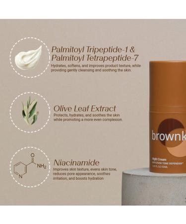 brownkind Night Cream Restorative Overnight Moisturizer for Melanin-Rich Skin Firms Hydrates & Improves Texture Dermatologist-Designed 50ml - Buy Online on GoSupps.com