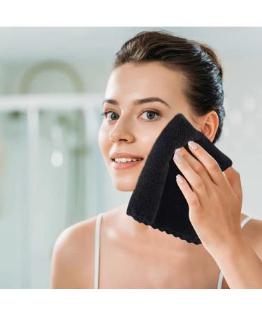 SUNLAND Microfiber Makeup Remover Cloths - Ultra Soft Reusable Face Wash Towels (12 Pack, Black) - Buy Online on GoSupps.com