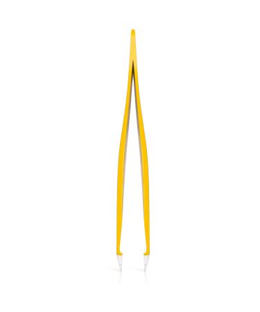 Professional Stainless Steel Yellow Tweezers Set with Case and Ebook - Surgical Grade for Precision Eyebrow Plucking, Ingrown Hair, Nose Hair, and Splinters - Buy Online on GoSupps.com