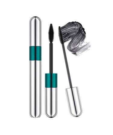 2 in 1 4D Silk Fiber Eyelash Mascara,Extra Long Thick & Voluminous Lash Mascara, Clump-Free,Long Lasting, Waterproof & Smudge-Proof,Natural Eye Makeup