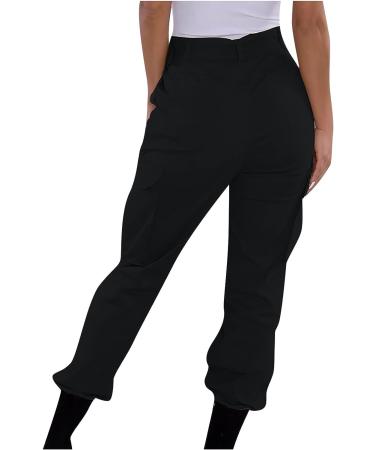 Women's Summer Hip Hop Baggy Sweatpants - High Waist Cargo Pants with Multiple Pockets | Black Joggers Trousers - Buy Online on GoSupps.com