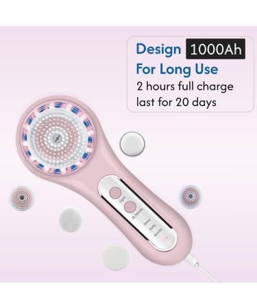 Apollo New Skin Care Facial Cleansing Brush - IPX7 Waterproof Rechargeable with 5 Brush Heads for Deep Cleansing & Massaging | Perfect for Men & Women - Buy Online on GoSupps.com