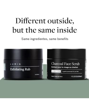Lumin Exfoliating Rub for Men (1 oz) - Activated Charcoal Face Exfoliator for Dullness, Dryness, Dark Spots, Blackheads & Shaving Irritation - Buy Online on GoSupps.com