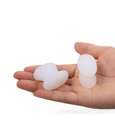 Haosem 2 pieces/pair of gel-toe spreader toe separator bale toe corrector for correct big toes and relieves balth pain overlapping toes white