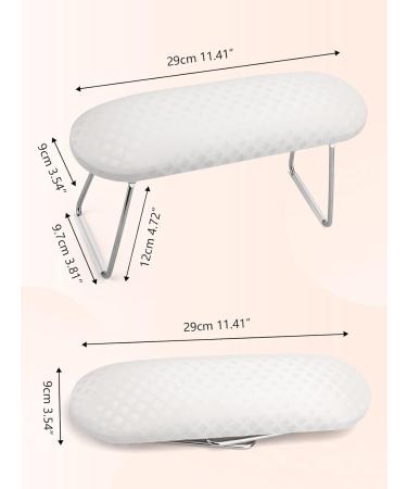 Nail Arm Rest Microfiber PU Leather Manicure Hand Pillow Cushion - 1 Pack White - Buy Online on GoSupps.com