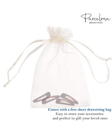 Parcelona French Mini Set of 4 Small Celluloid Acetate Snap Hair Clips - Tortoise Shell Brown - Made in France - Buy Online on GoSupps.com