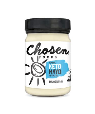 Chosen Foods Classic Keto Mayo, Non-GMO, Gluten Free, Dairy Free for Sandwiches, Dressings, Sauces and Recipes, 12 Fl Oz (Pack of 6)