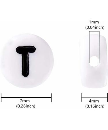 Bxwoum 100PCS White Round Acrylic Letter Beads for Jewelry Making - DIY Bracelets, Necklaces, Key Chains - 4x7mm - Letter T Beads - Buy Online on GoSupps.com