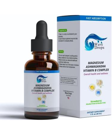 Magnesium Ashwagandha & B-Complex Liquid Drops | Supports Stress Management Nervous System Promotes Energy Levels | Non-GMO and Gluten-Free | 1 Fl Oz (1) - Buy Online on GoSupps.com
