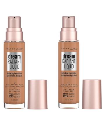 Maybelline Dream Radiant Liquid Hydrating Foundation 2-Pack - Caramel 120 Beige - 1 Fl Oz - Buy Online on GoSupps.com