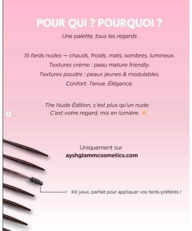  Ayshglamm Cosmetics Ayshglamm | The Nude Edition Eyeshadow Palette | 15 Universal Shades | Cream & Powder Textures | Natural to Elegant Makeup for All Skin Tones - Buy Online on GoSupps.com