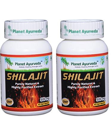 Planet Ayurveda Shilajit Capsules, 500mg Std. Extract, 2 Bottles