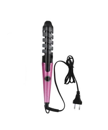 Hair Curling Wand Portable Hair Curler Hair Straightener and Curler 2 in 1 Portable Automatic Hair Curler Wand for Long Short Hair Pink US