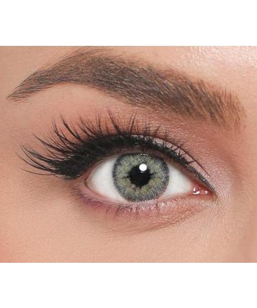 Iconic colored contact lenses Diamond - strongly covering monthly lenses for 3 months in light green & gray particularly natural result for all eyes - 1 pair ...