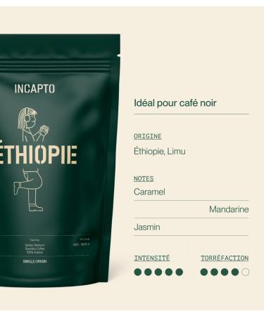 Incapto Caf en Grain de Sp cialit 500g | Origine thiopie | 100% Arabica | Caf de Sp cialit 86 5 points SCA | Torr faction Naturelle et Artisanale | Ferme Limu Moplaco - Buy Online on GoSupps.com