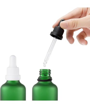 Zeoabsy 6-Pack 50ml Frosted Green Glass Pipette Bottles - Essential Oils & Aromatherapy Drip Bottles with White Lock Pipette Ring Empty Clear Glass Bottles for Home Use - Buy Online on GoSupps.com