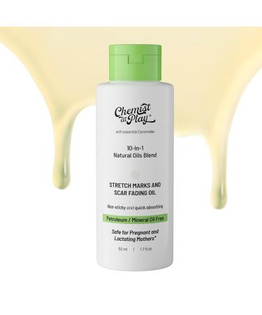 Stretch Mark & Scar Fading Oil Enriched with 10 Natural Oils Like Almond Rosemary Rosehip Oils & More Scar Removal & Reduce Stretch Marks Ageing Signs for Glowing Skin 1.5 fl oz.