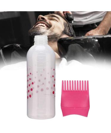 Root Comb Applicator Bottle 170ml Hair Coloring Bottle for Barbershops Squeeze Bottle Hair Salons Hairdressing Tool(Rose red)