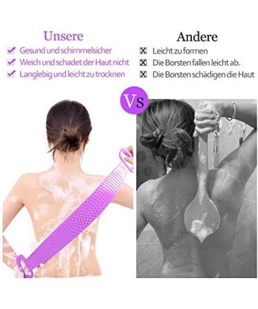 Inmorven Back Brush Shower 76cm Silicone Body Scrubbing Massage Brush for Back & Foot Peeling (Purple) | Calvation Aid - Buy Online on GoSupps.com