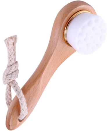 Facial Cleansing Brush Manual Face Brush Bamboo Charcoal Bristles Wooden Handle for Washing Face Deep Pore Exfoliation Wash Makeup Massaging Brush - Buy Online on GoSupps.com