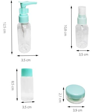 Ronoza Travel Set - 9 Travel Bottles for Shampoo Lotion & Cosmetics | Perfect Travel Containers for International Journeys - Buy Online on GoSupps.com