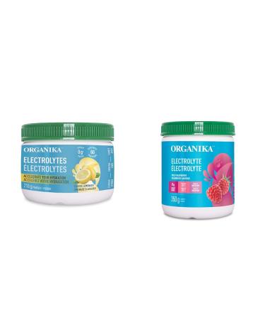 Organika Electrolytes Powder- Classic Lemonade- Sugar-Free Hydration and Electrolyte Replenishment & Electrolyte Drink Mix - Raspberry flavour- Zero Sugar Hydration- 350 gram - 100 Servings