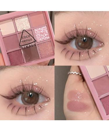 9-Color Pink Rose Shimmer Matte Eyeshadow Palette | High Pigmented Glitter | Waterproof & Long-Lasting | D03 - Buy Online on GoSupps.com
