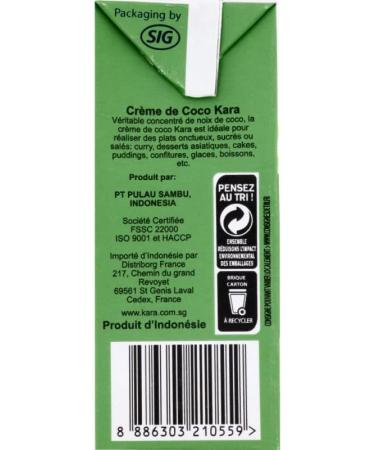 KARA - Cr me de coco pure 100% pour une cuisine asiatique authentique - 400ml - Lot De 3 - Vendu Par Lot - Buy Online on GoSupps.com